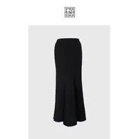 OYBN【缪斯半裙】微胖大码复古纯色百搭松紧腰中长款显瘦半身裙子