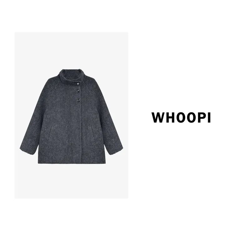 【Whoopi】【冬日开场】高级立领短款两穿羊驼毛双面呢子外套（配腰带）