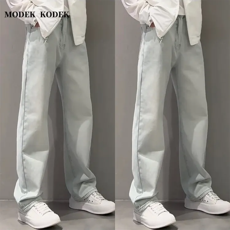 MODEK KODEK高级感潮牌男士宽松直筒牛仔裤夏季新款百搭水洗长裤