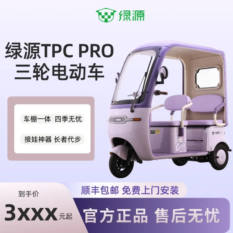 Luyuan/绿源【TPC-Pro】电动三轮车老年代步防溜坡大空间接送孩子tj