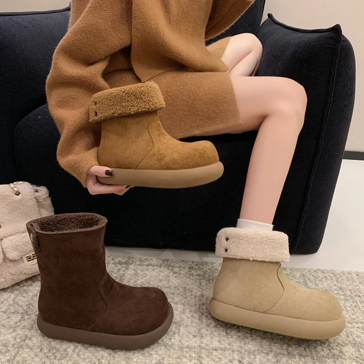时尚潮流版2025新款冬季加厚加绒保暖显腿长两穿雪地靴女款8006