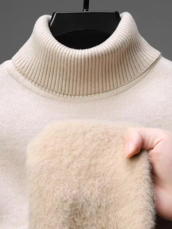 一体绒厚款高领加绒加厚套衫保暖锁温