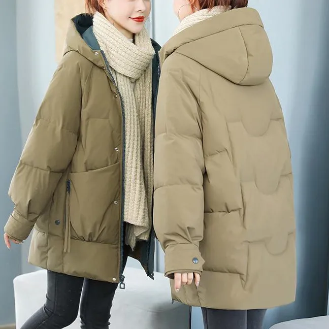 反季羽绒棉服女中长款冬季2024新款韩版宽松加厚棉衣休闲女士棉袄