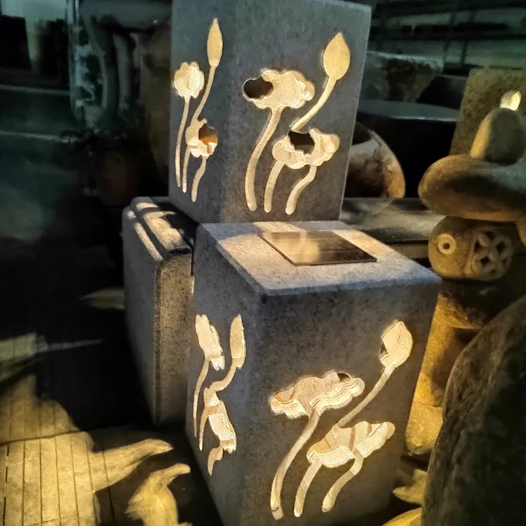 石灯庭院灯太阳能灯石雕灯庭院花园手工国风