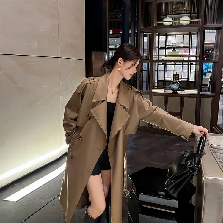 英伦风中长款风衣女2025秋季新款高级感韩系休闲气质宽松大衣外套