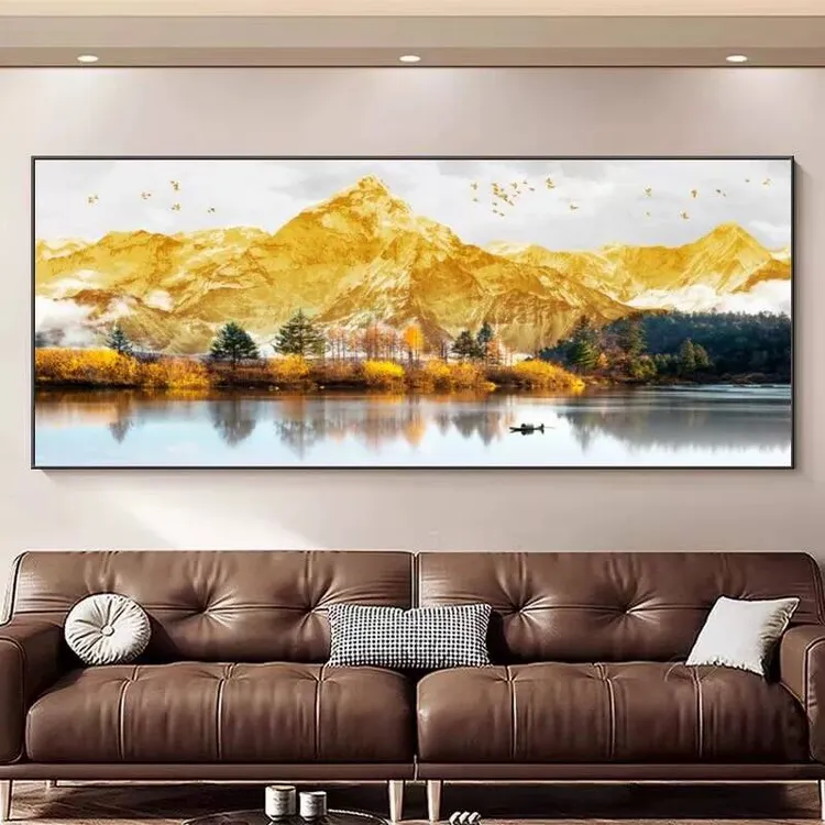 日照金山装饰画金山画客厅背景壁画挂画装饰画挂客厅背景墙挂画