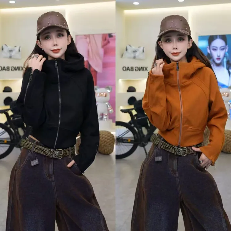 星宝定制韩系外套秋冬加绒加厚休闲开衫连帽百搭上衣1375