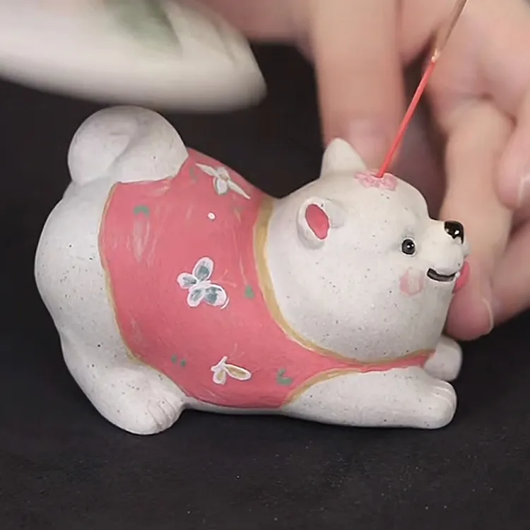 宜兴紫砂白段泥狗狗茶宠