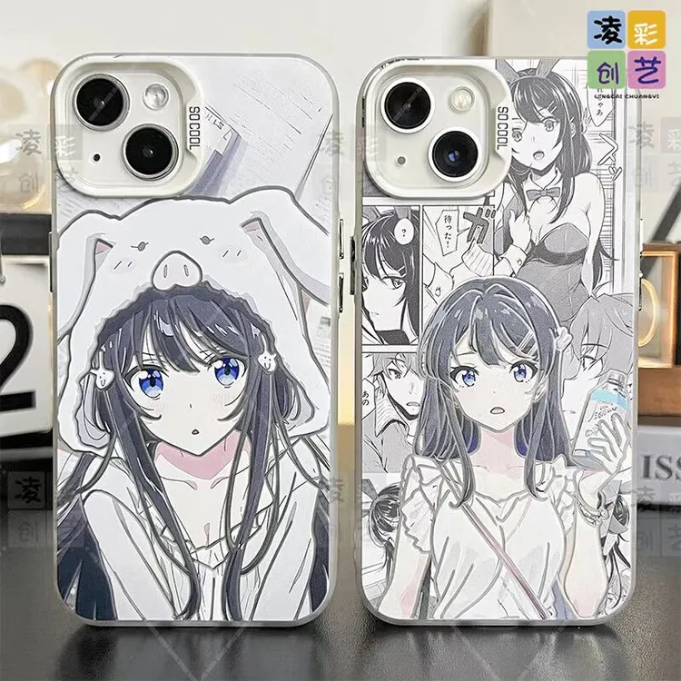新创游闲动漫麻衣学姐手机壳适用苹果15promax华为oppovivoiqoo13