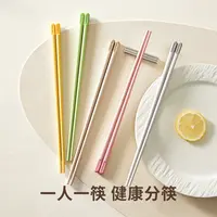 可爱风筷子家用高颜值马卡龙一人一筷耐高温厨房合金筷子家用筷子