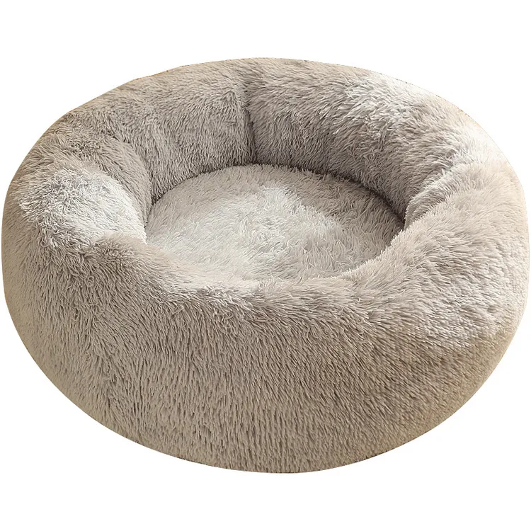 长毛绒冬季加大圆窝宠物窝可拆卸圆形猫狗窝拉链款加厚款保暖长毛