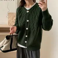 9274韩系麻花针织厚毛衣开衫
