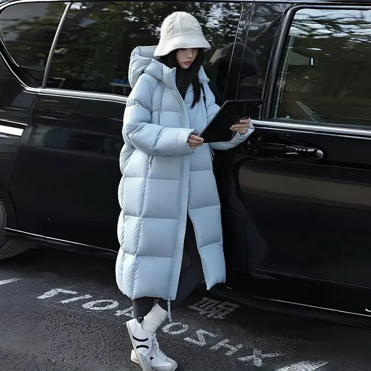 超轻云朵泡芙90白鸭绒羽绒服女2025冬新款中长款过膝加厚高端外套