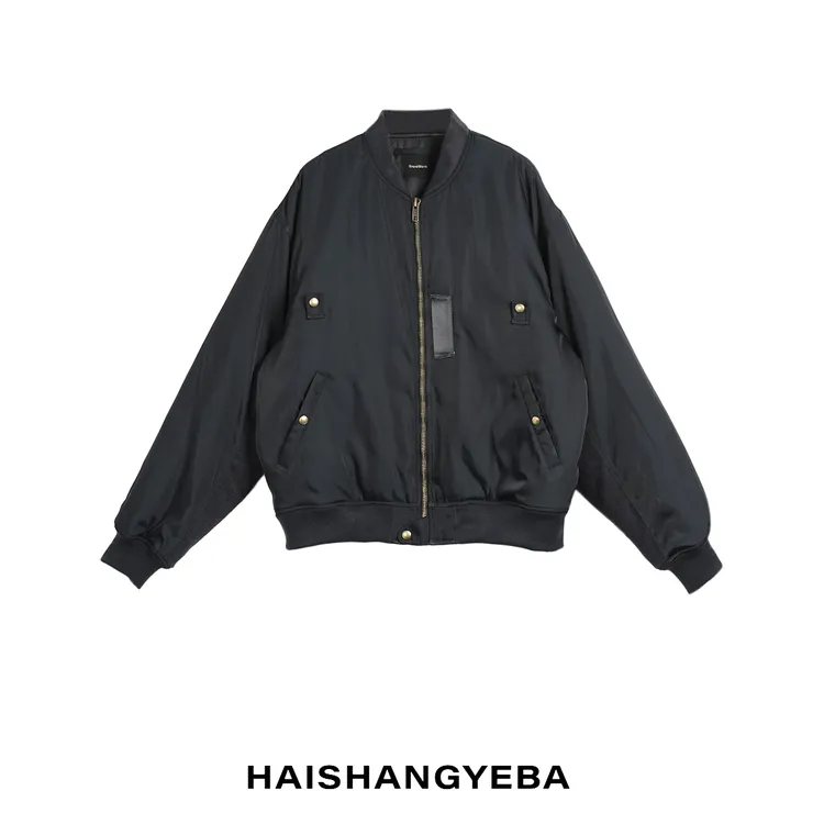 【海上叶爸】新款2025秋冬百搭尼龙男女同款宽松厚款棒球服外套