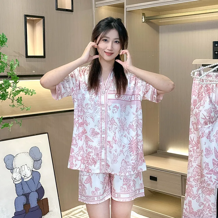 Sifuma/斯服玛 《粉蝶恋花》夏季高级丝质家居服女款两件套睡衣