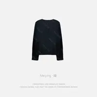 Meiying-时尚气质花边领珍珠扣潮流针织衫QB026