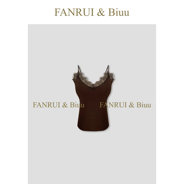 FANRUI/泛芮「贝贝biuu」时髦修身纯欲百搭蕾丝打底背心吊带B18112