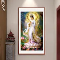 定制十字绣 原创版权白衣观音 小格50*95 f1900没绣的