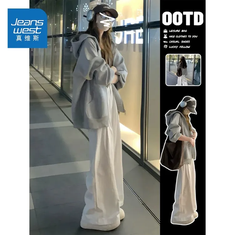 真维斯开衫卫衣女2026新款爆款早春薄款上衣大码连帽休闲百搭外套