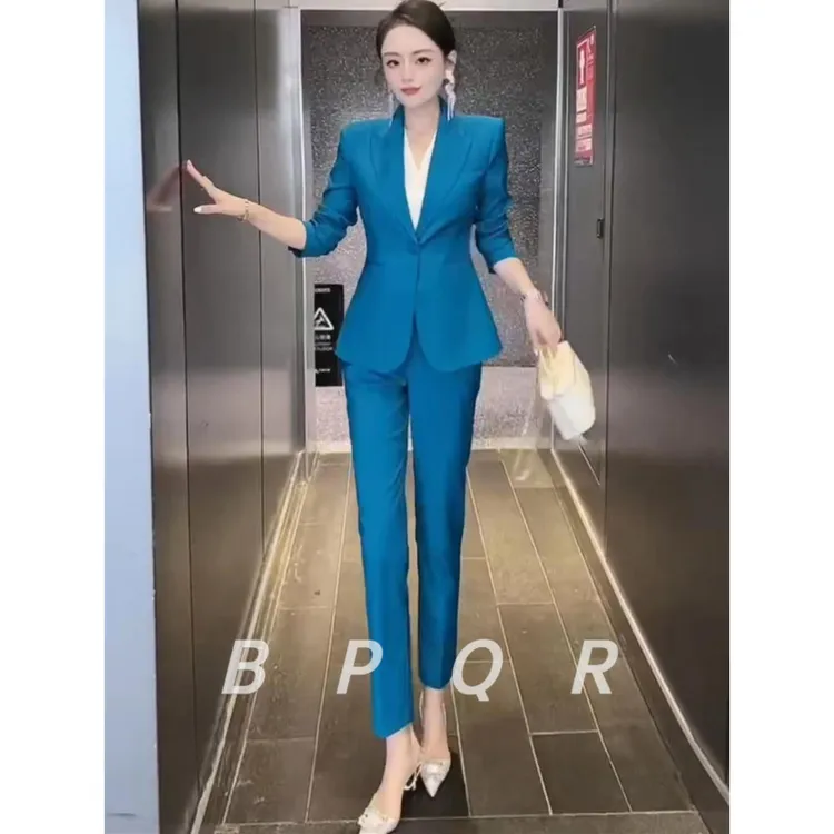 BPQR工作服职业气质春装新款西装外套女小个子气质女神范西服套装