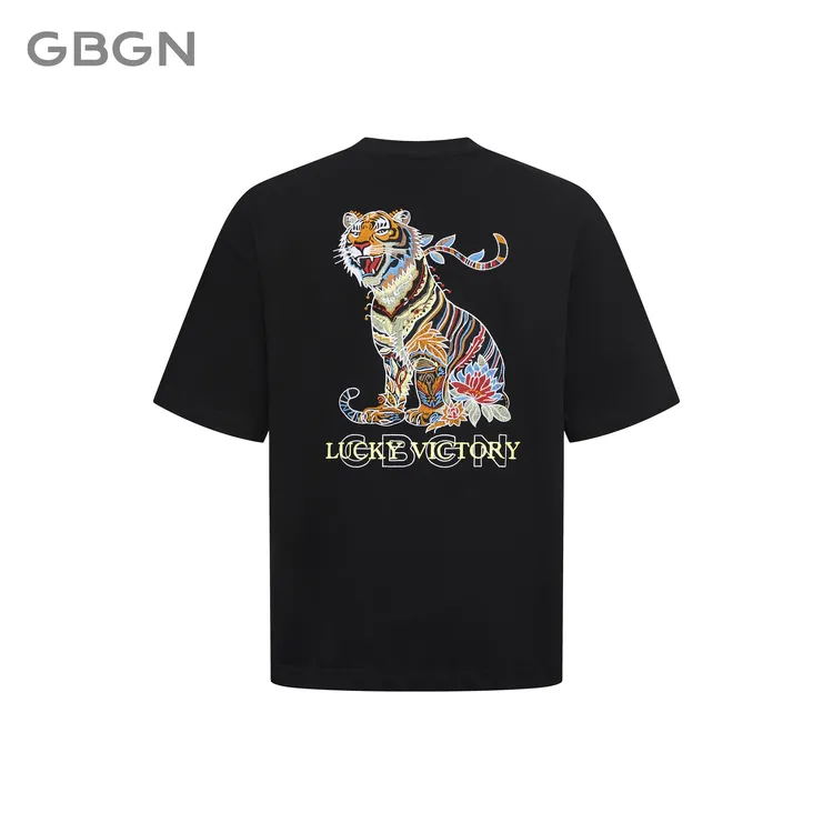 GBGNGBGN孟加拉老虎夏季新款短袖T恤重工刺绣款