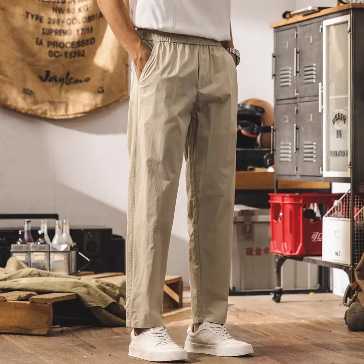美式复古简约直筒裤子男士大码新款秋季潮牌宽松纯棉百搭休闲长裤
