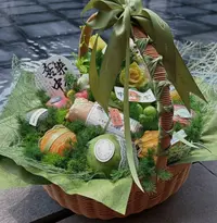 鲜花中秋果礼花篮包装