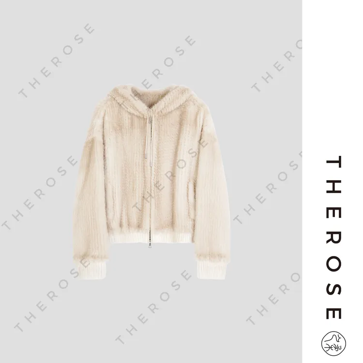 之柔【银河月光2.0】哥本哈根进口高定静奢手工编织保暖水貂上衣女