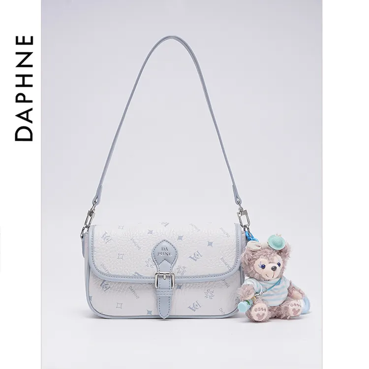 Daphne/达芙妮时尚可爱单肩包甜美风斜挎包女士通勤法棍包包25054