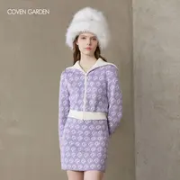 【达人专属】哥文花园娃娃领短款针织外套CTC4031078