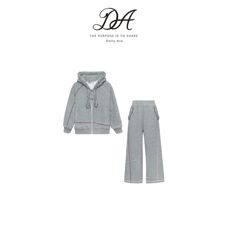 Dolly Ave「黑标系列」高定优可丝羊毛混纺银狐绒手工辫秋冬套装