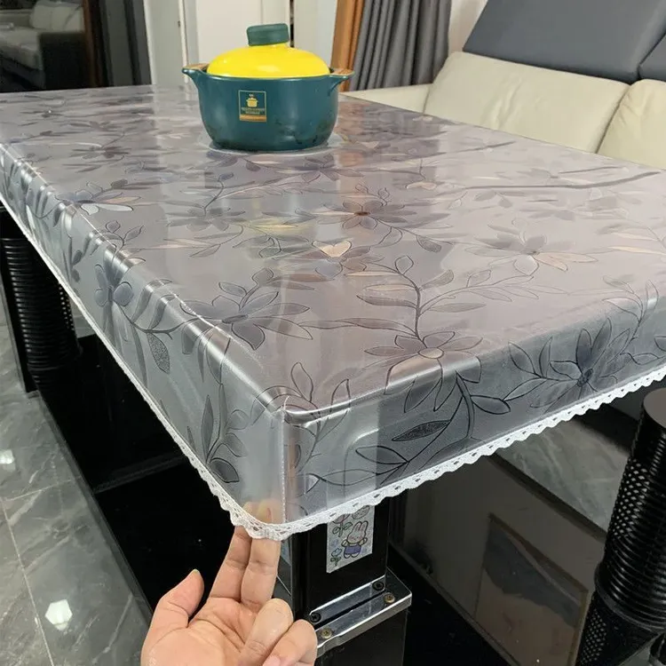 防水加厚桌布软玻璃烤火罩防油防烫免洗可擦易打理长方形烤火桌罩