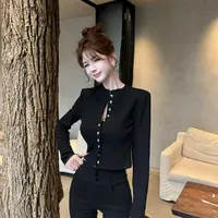 【小香风】复古银扣高级感修身开衫上衣