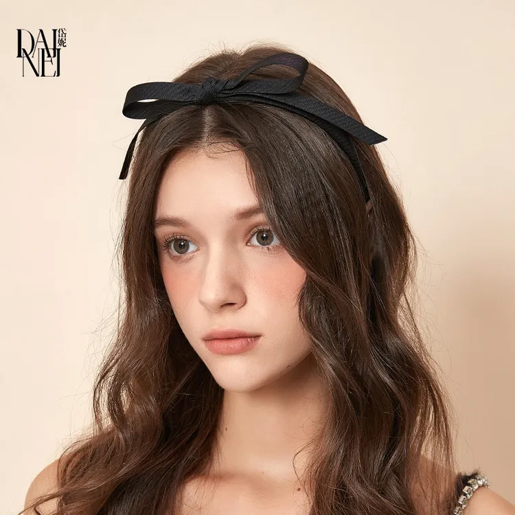 DAINEI岱妮甜心小姐蝴蝶结发箍女2025新款窄边高颅顶发卡头箍发饰