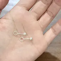 豆豆耳钉 足银