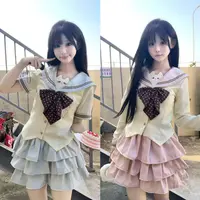 樱兰私立【三色合集】原创JK日系甜美正版学院收腰蛋糕裙套装水手服