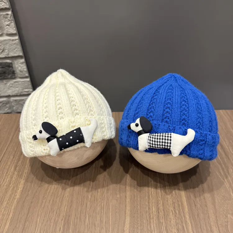 MIDIXIN/米迪昕小月龄宝宝小狗毛线帽新生儿秋冬季保暖套头针织帽