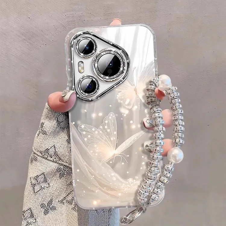 曼妙蝴蝶适用华为pura80Pro手机壳新款pura70全包防摔p60女款壳+