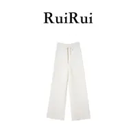 RUIRUI瑞秋冬宽松显瘦高腰绒裤休闲针织阔腿裤直筒裤KZ1476R