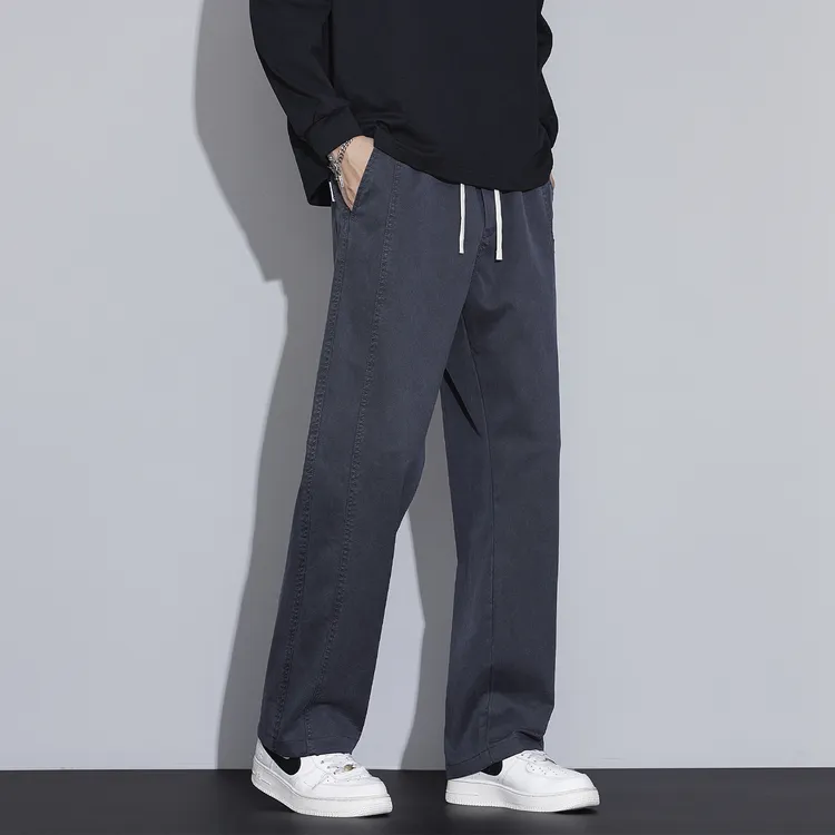 美式潮牌复古工装裤男2025秋季垂顺百搭牛仔裤男士宽松直筒休闲裤