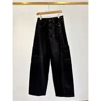 直筒加绒工装牛仔裤2013