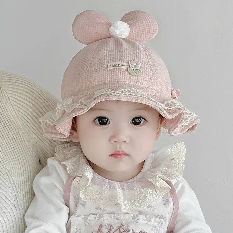 儿童帽子春秋季遮阳防风渔夫帽男女宝宝可爱婴儿保暖超萌盆帽冬天