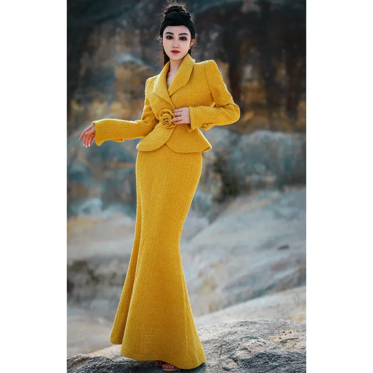 【星姐推荐】星原创高级定制【金枝玉叶】设计师轻奢名媛秋冬宴会套装