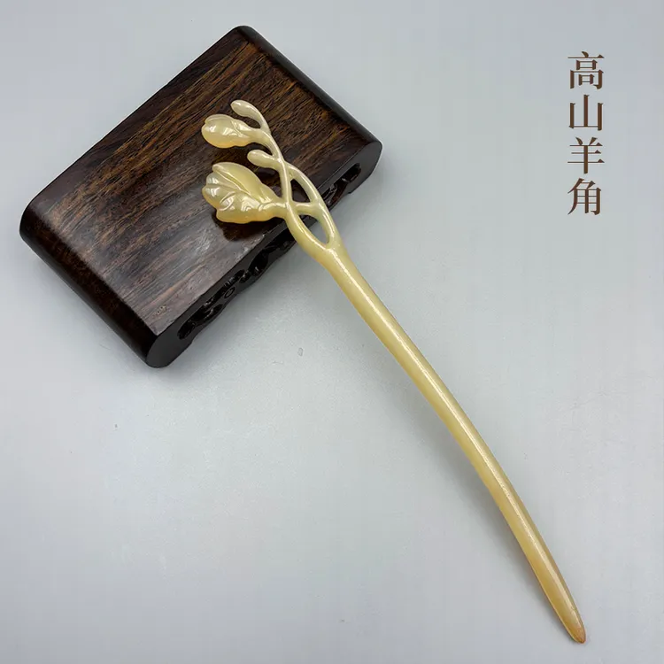 【羊角发簪】高山羊角雕花古风轻奢盘发簪子发饰步摇国潮服配