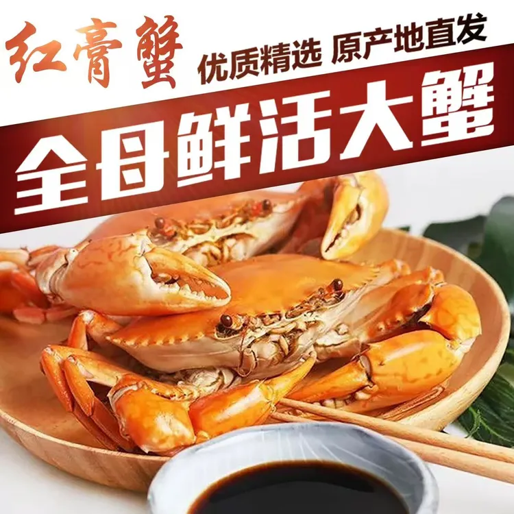 福建红膏母蟹（拍4只加送1只到手5只）每只净重4两到3.5两青蟹