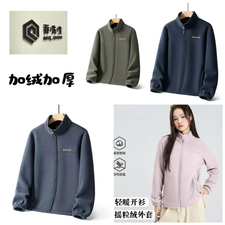 【W】冬季加绒摇粒绒百搭休闲外套-019