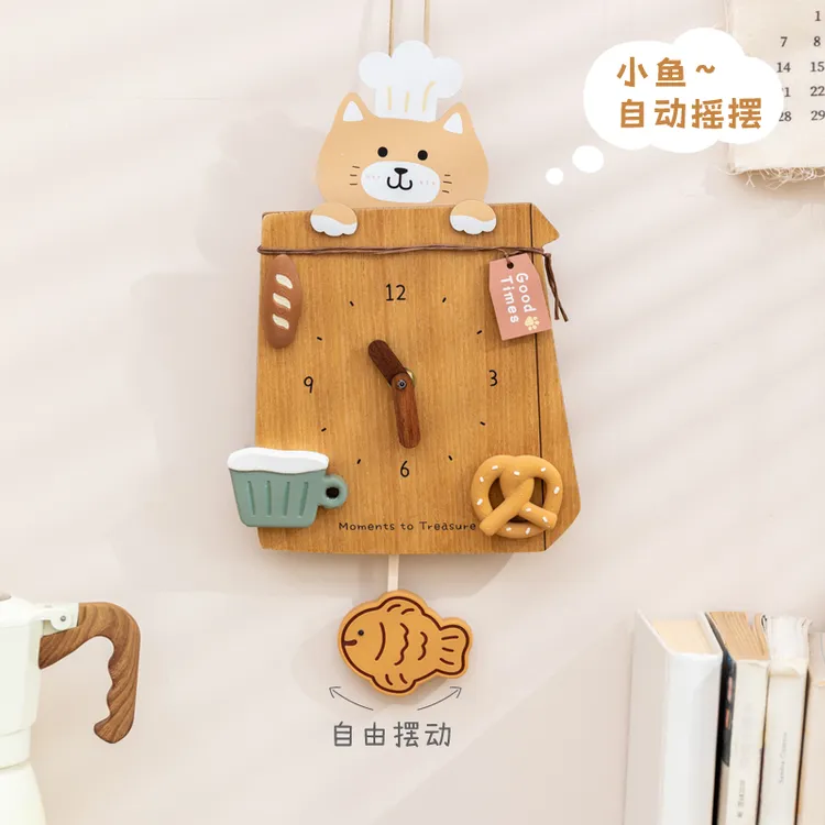 阿楹 新款艺术餐厅静音家庭时钟表挂墙客厅可爱创意儿童房卧室画