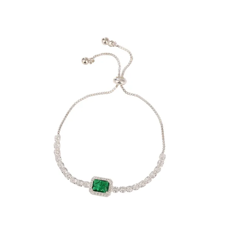 铜合金锆石耳饰 白色复古气质百搭小众金色耳环轻奢时尚精致绿色