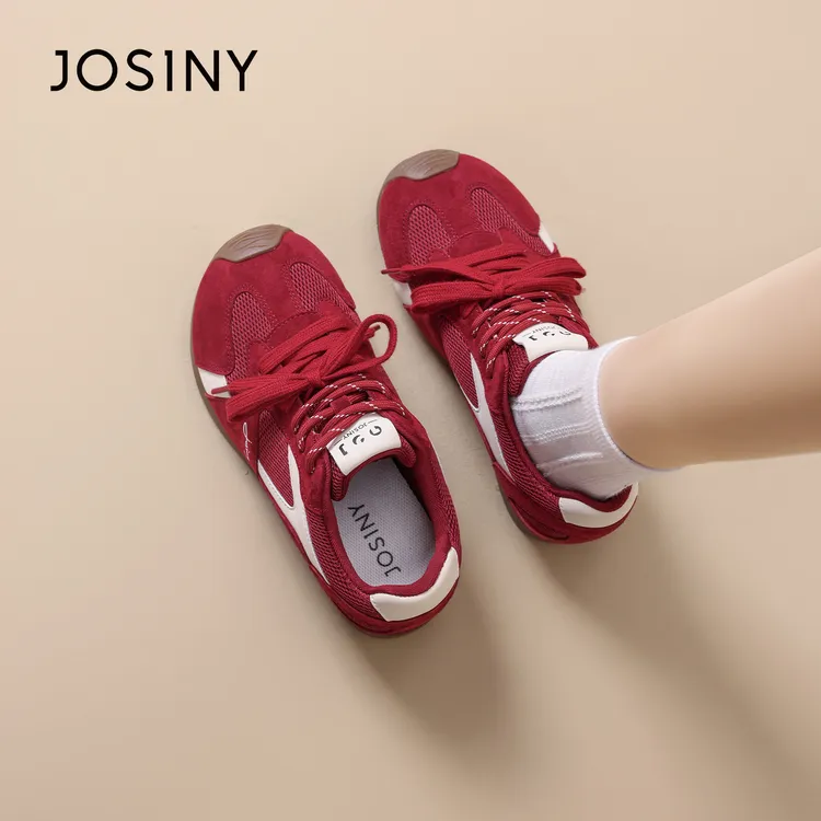 卓诗尼厚底鞋2025秋冬新款休闲德训鞋软底增高运动女时尚百搭单鞋