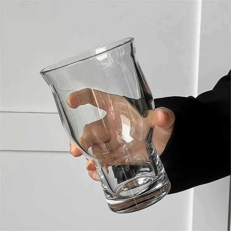 9,9发四只ins风宽口玻璃杯果汁杯啤酒冰美式鸡尾酒杯饮料饮品杯